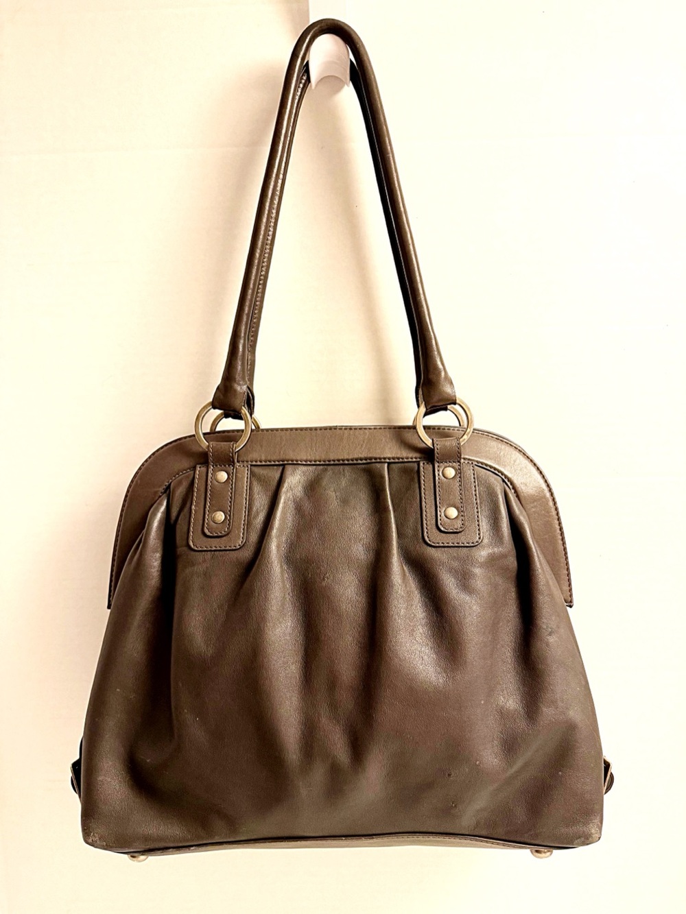 HOBO Leather Shoulder Bag – Soft Slouchy Gray Leather Purse